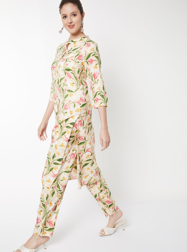Women Floral Print Straight Pants
