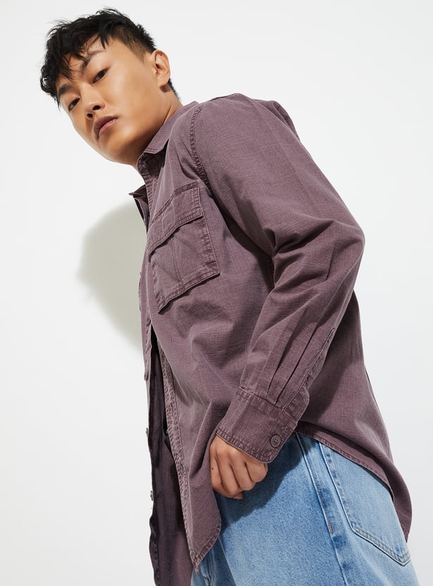 URB_N Men Textured Regular Fit Shirt