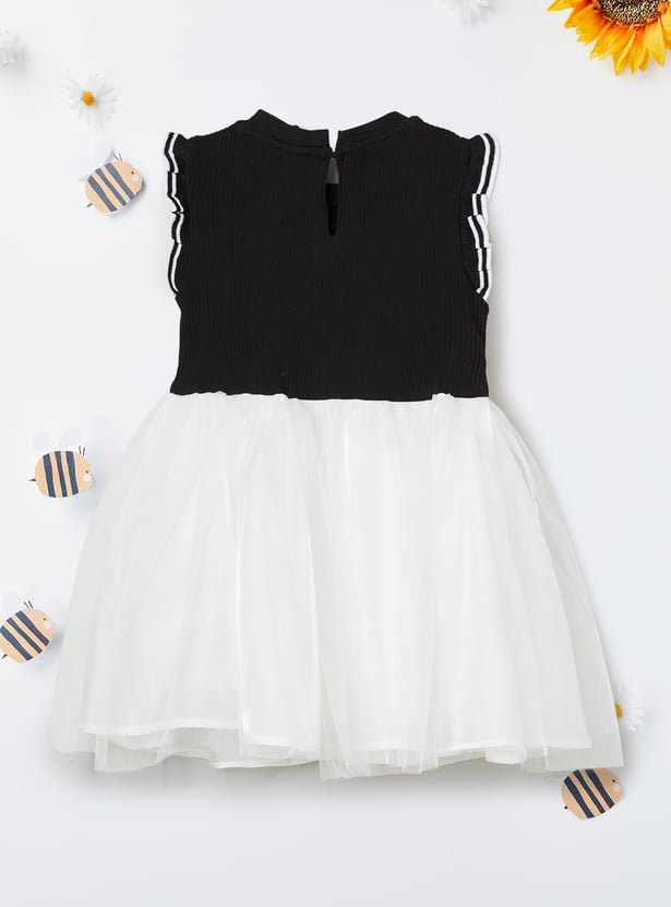 Girls Bow-Detailed Tulle Dress