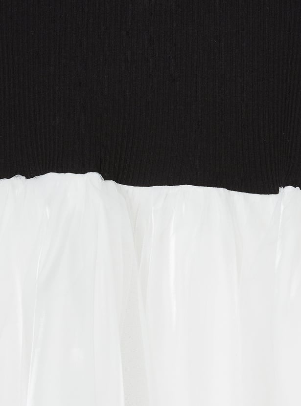 Girls Bow-Detailed Tulle Dress