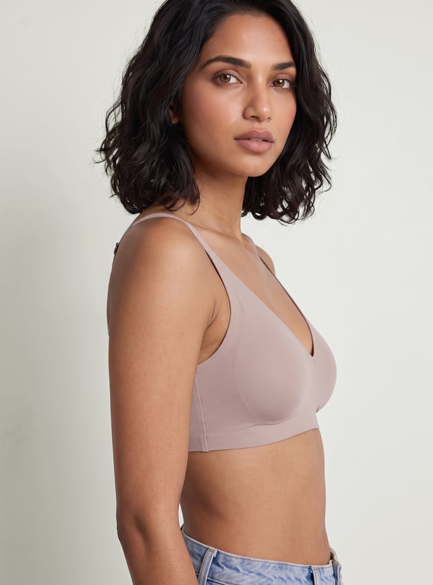 Women Solid Non-Padded Seamless T-shirt Bra