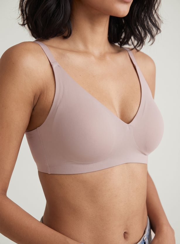 Women Solid Non-Padded Seamless T-shirt Bra