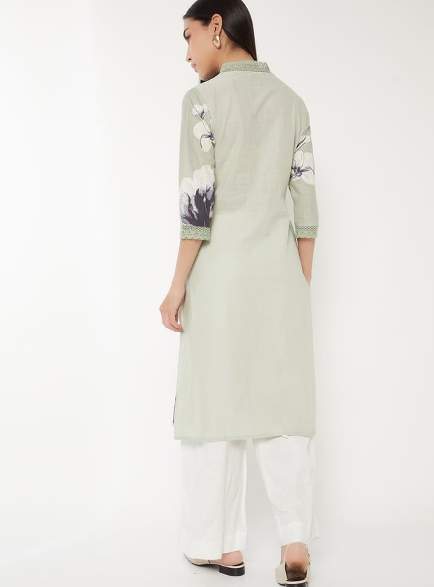 Women Floral Print Straight Kurta