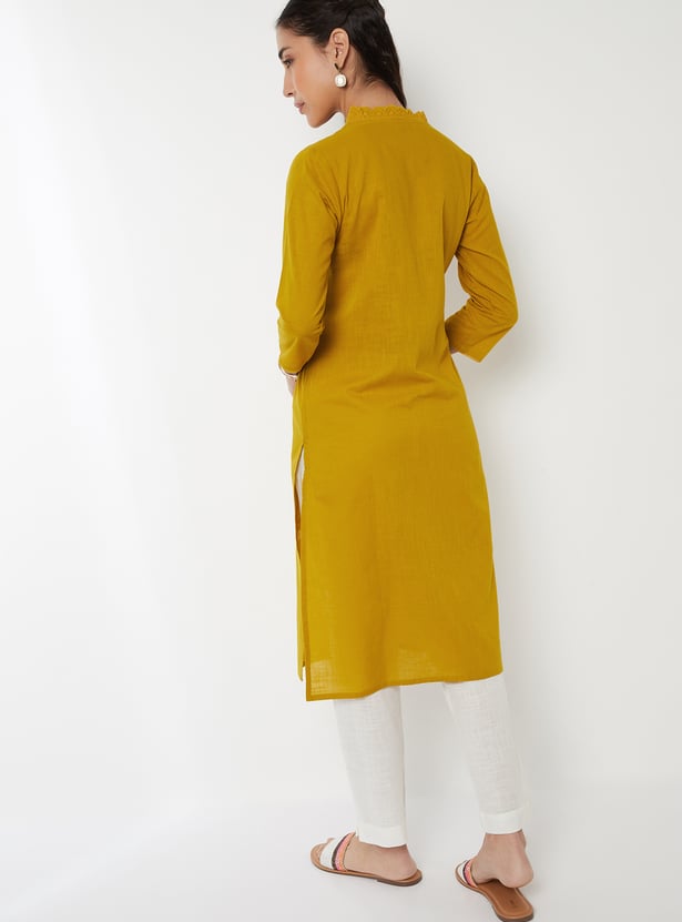 Women Embroidered Straight Kurta