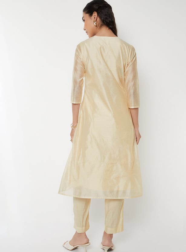 Women Embroidered A-line Kurta Set
