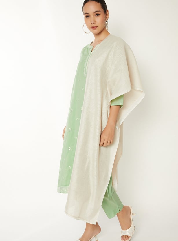 Women Embroidered Straight Kurta Set
