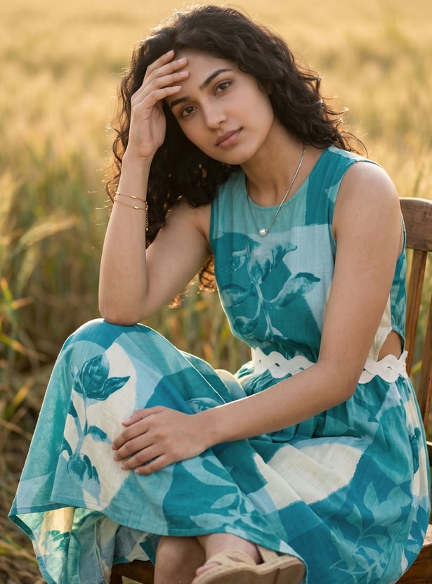 Women Printed Midi Dress