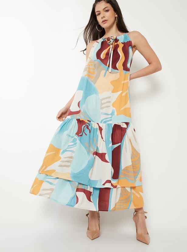 Women Printed A-line Maxi Dress