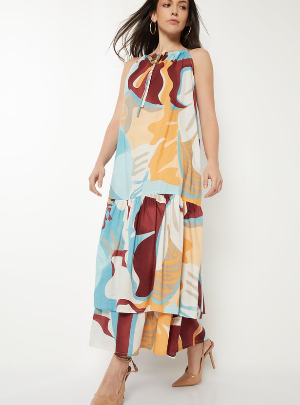 Women Printed A-line Maxi Dress