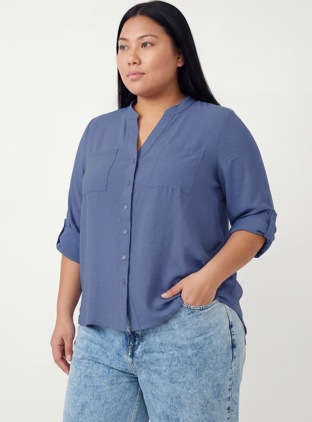 Women Textured Shirt-style Top