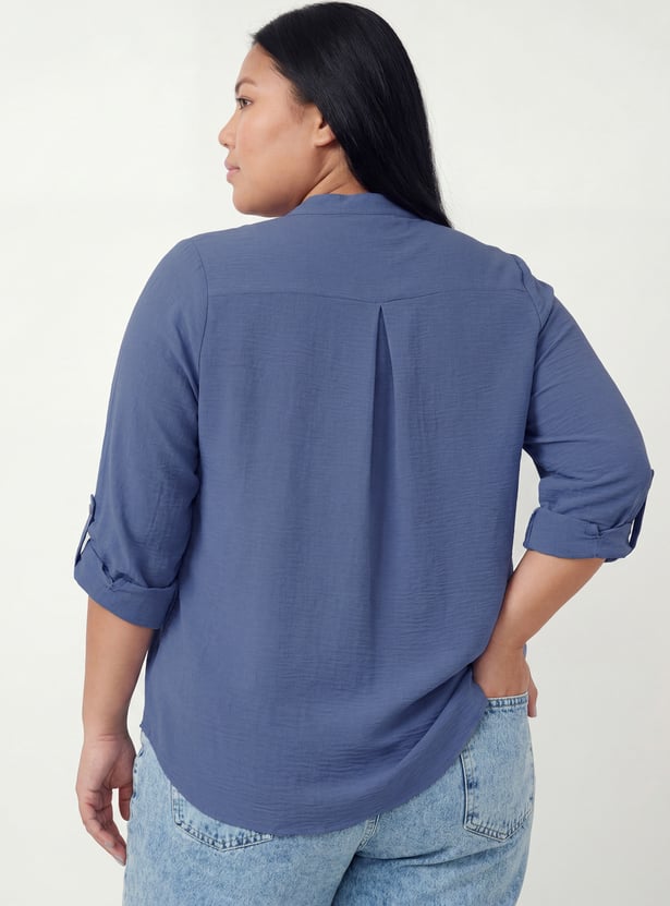 Women Textured Shirt-style Top
