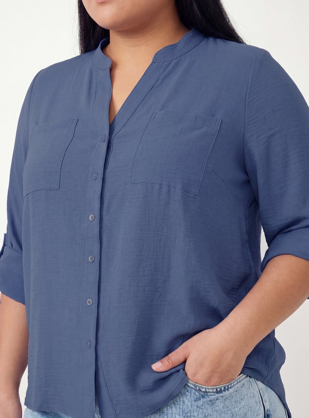 Women Textured Shirt-style Top