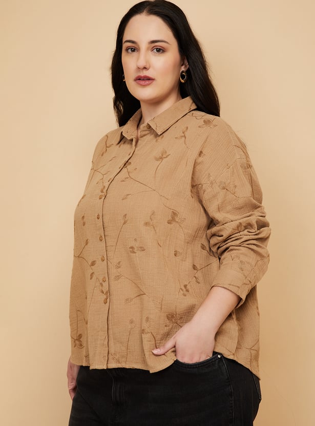 Women Embroidered Regular Fit Shirt