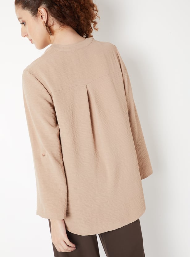 Women Textured Shirt-style Top