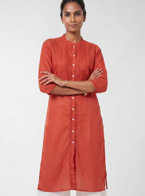 Women Lace Detailed Straight Kurta