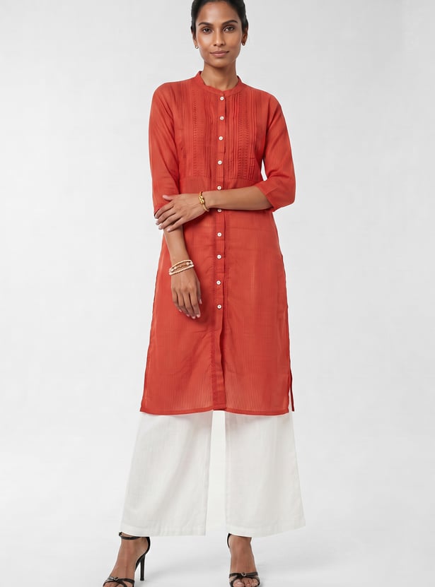 Women Lace Detailed Straight Kurta
