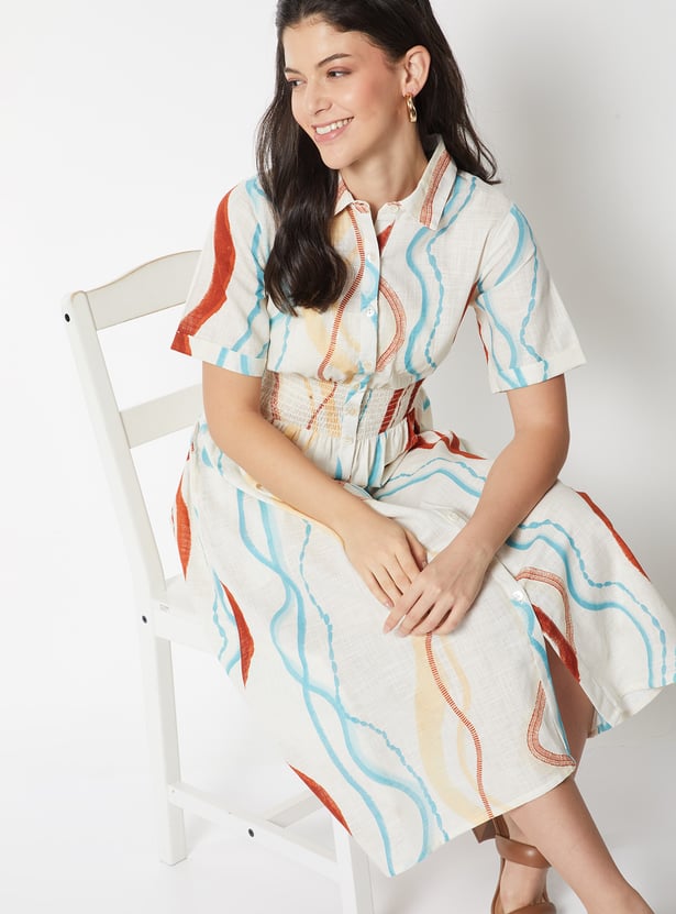 Women Printed Shirt Dress
