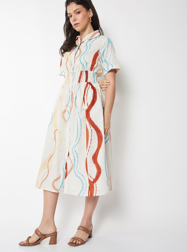 Women Printed Shirt Dress