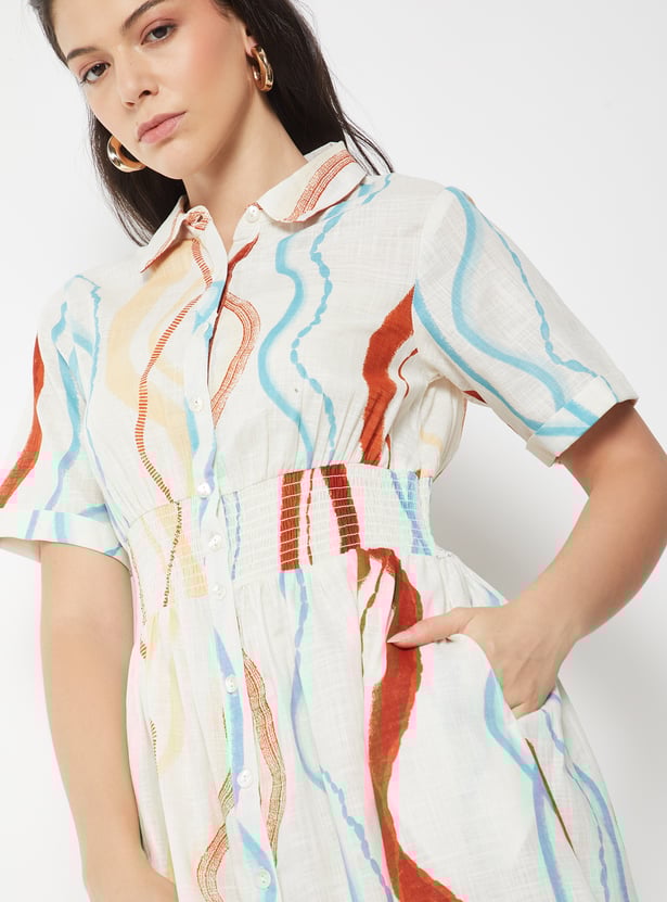 Women Printed Shirt Dress