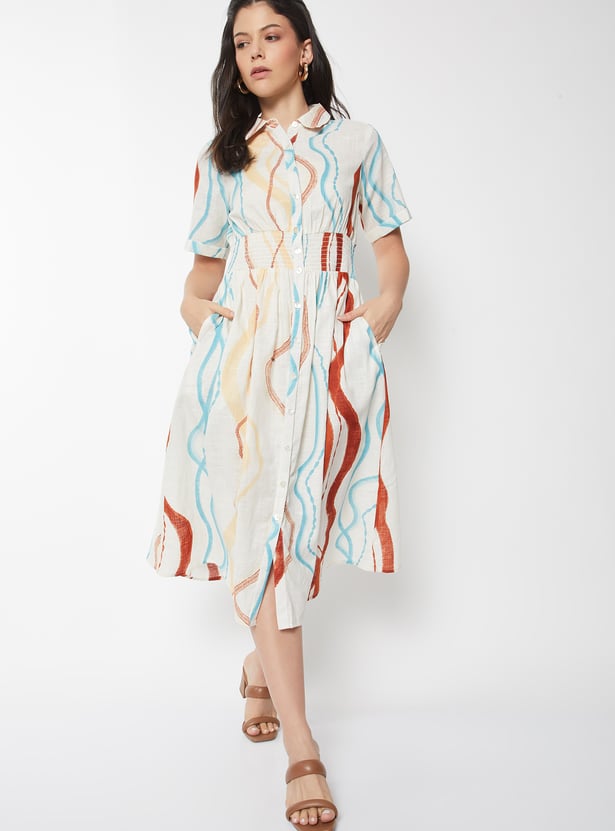Women Printed Shirt Dress