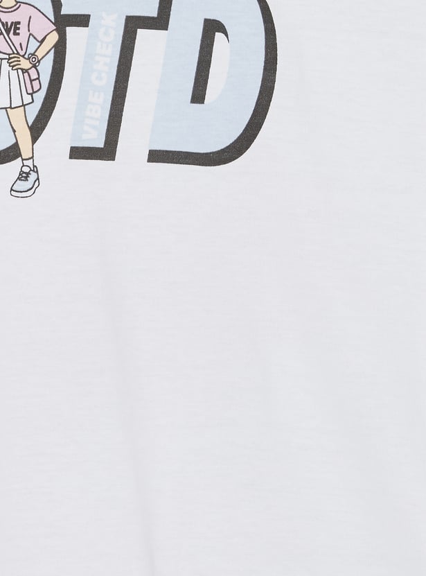 Girls Printed Oversized T-shirt