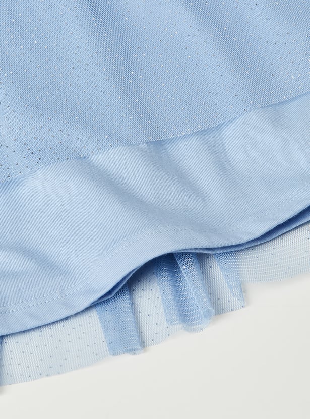 Girls Cinderella Print Tulle Dress