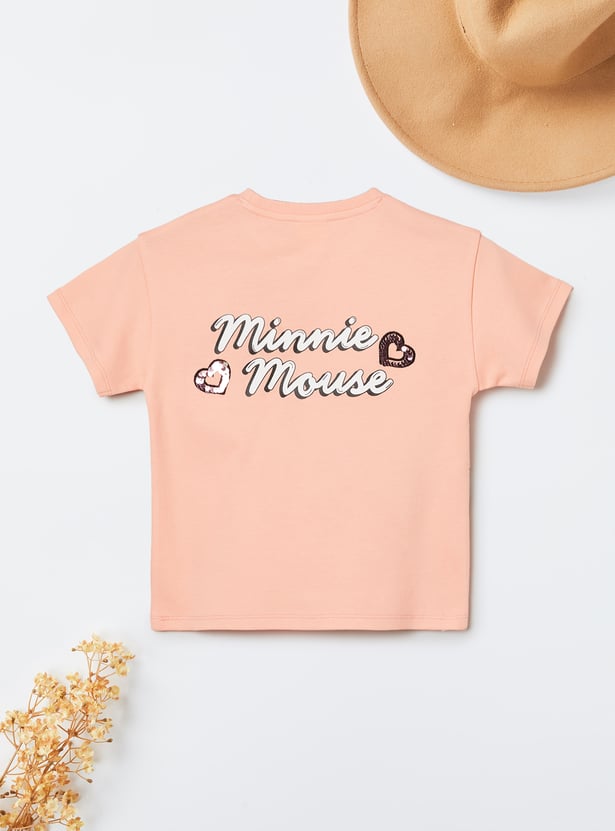 Girls Minnie Mouse Sequins T-shirt