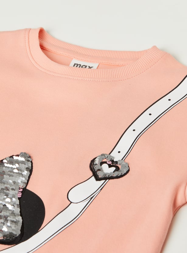 Girls Minnie Mouse Sequins T-shirt