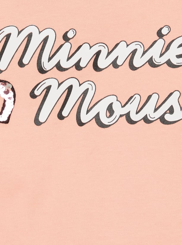 Girls Minnie Mouse Sequins T-shirt