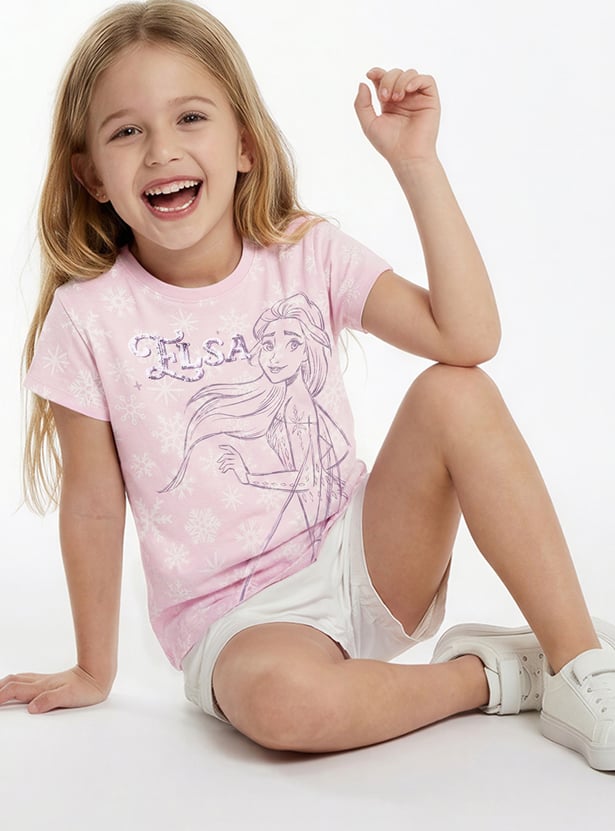 Girls Elsa Sequins T-shirt