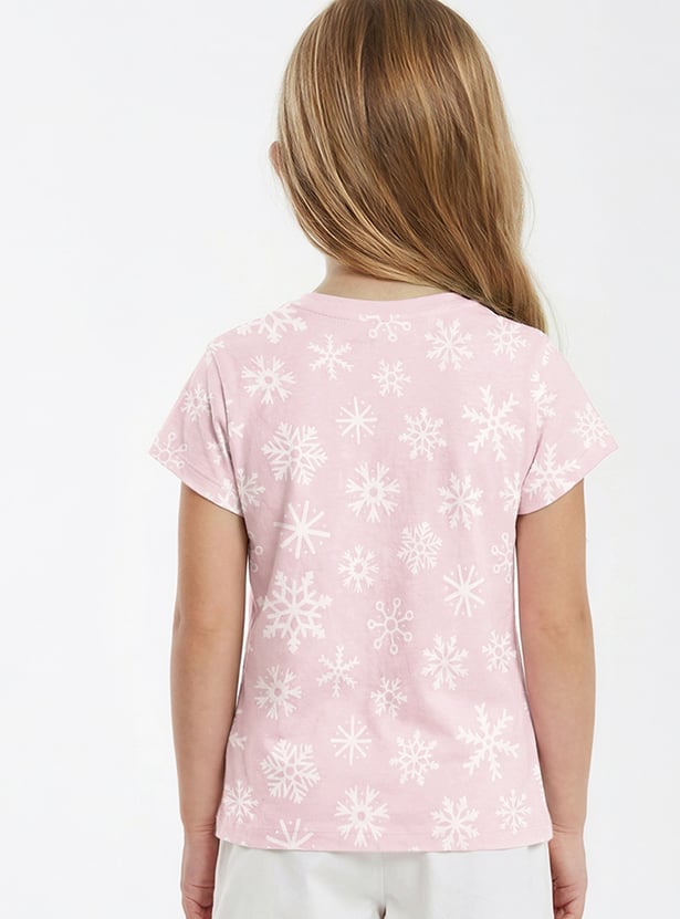 Girls Elsa Sequins T-shirt