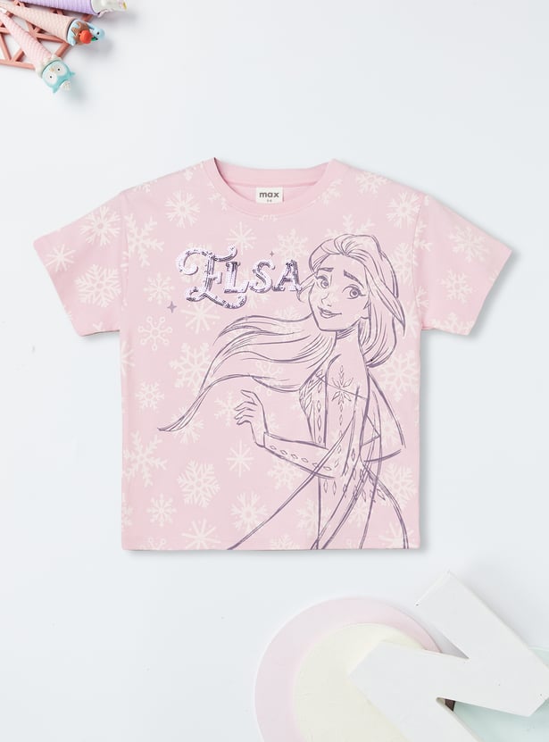Girls Elsa Sequins T-shirt
