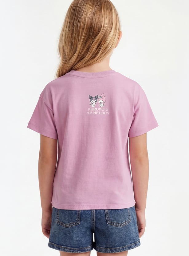 Girls Kuromi & My Melody Printed T-shirt