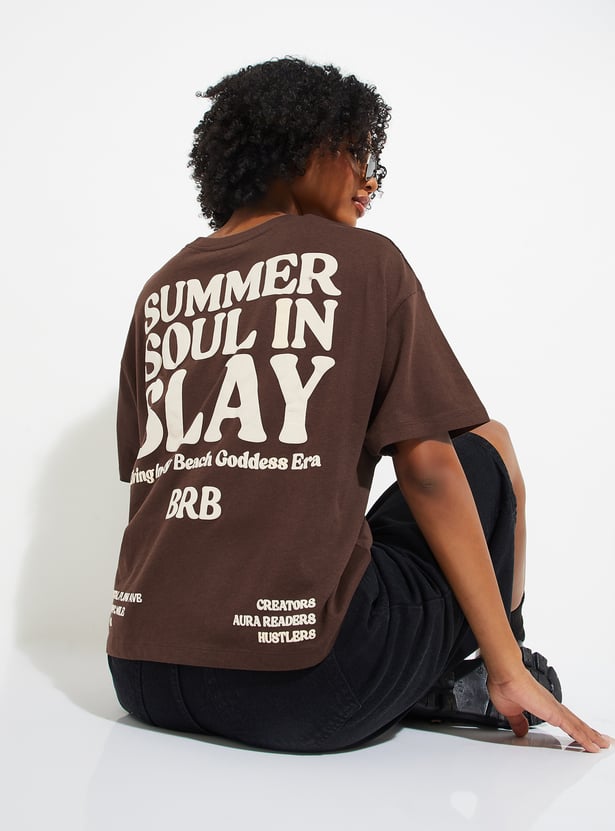URB_N Women Printed Boxy Fit T-shirt