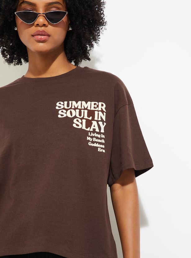 URB_N Women Printed Boxy Fit T-shirt