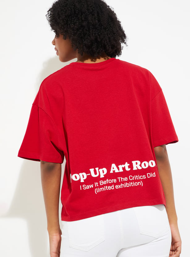URB_N Women Printed Boxy Fit T-shirt