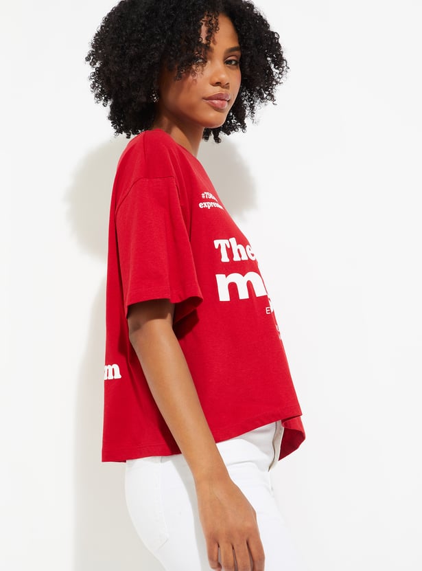URB_N Women Printed Boxy Fit T-shirt