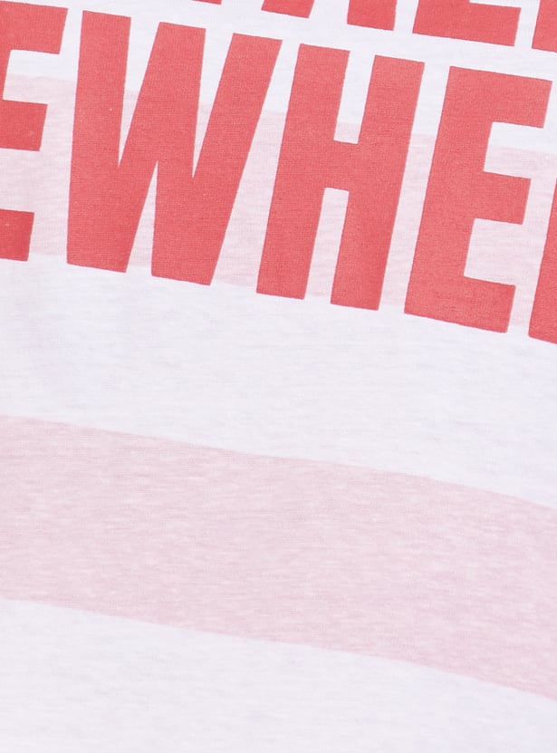 URB_N Women Striped Boxy Fit T-shirt