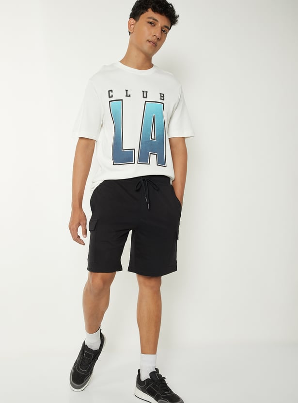 Men Solid Cargo Shorts