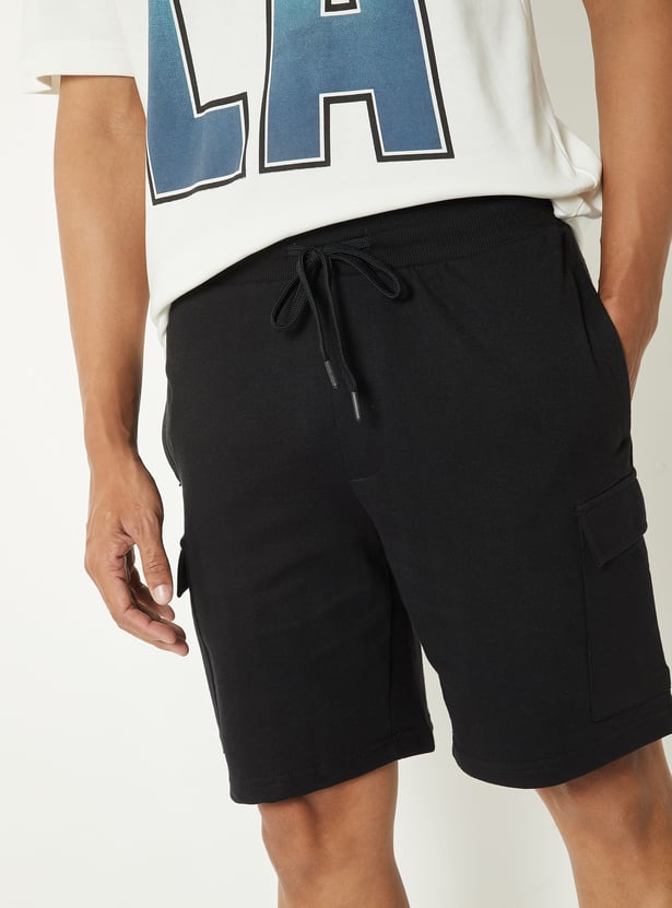 Men Solid Cargo Shorts