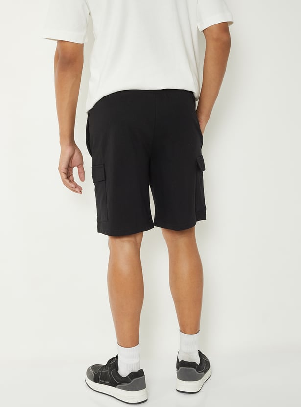 Men Solid Cargo Shorts