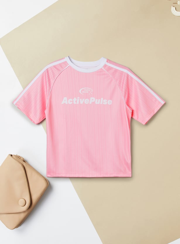 Girls Typographic Printed T-shirt