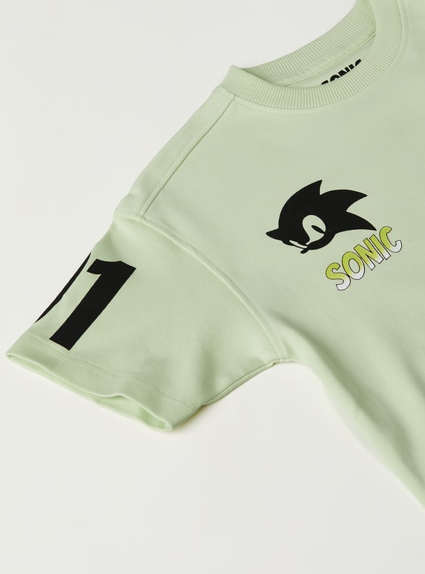 Boys Sonic Back Print T-shirt