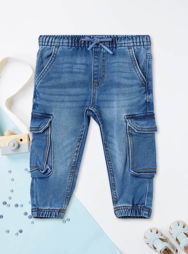 Boys Solid Cargo Joggers