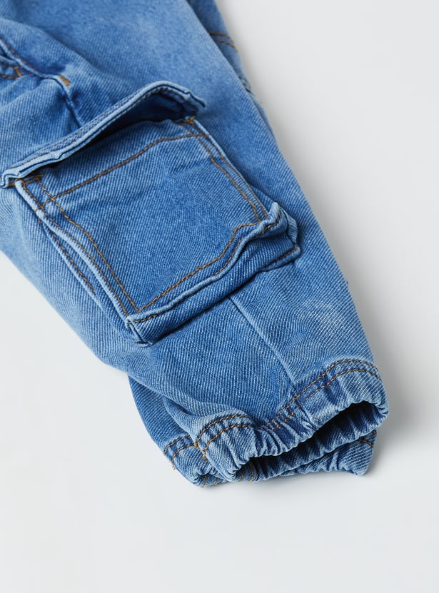 Boys Solid Cargo Joggers