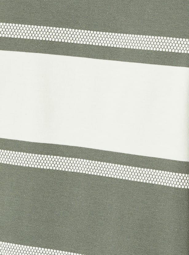 Men Striped Polo T-shirt