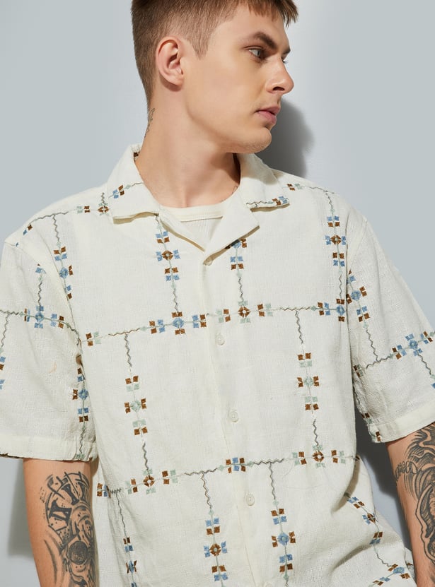 URB_N Men Embroidered Shirt