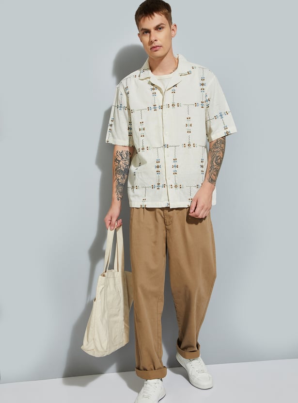 URB_N Men Embroidered Shirt
