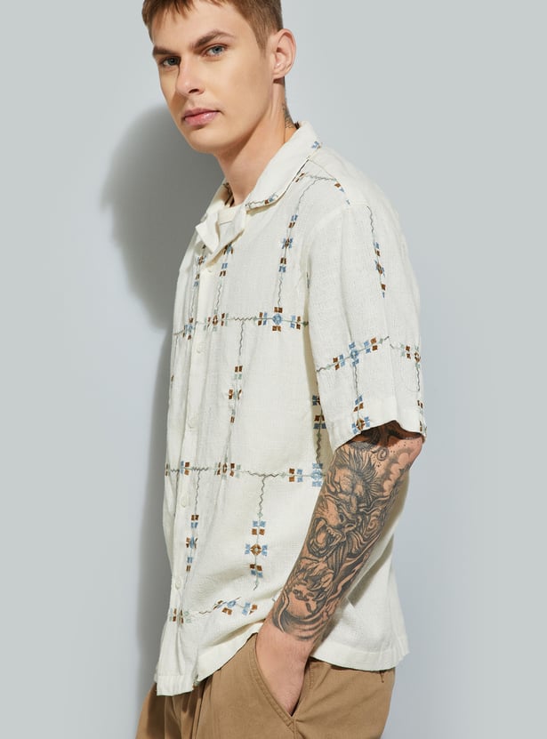 URB_N Men Embroidered Shirt