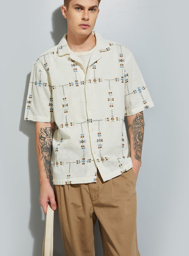 URB_N Men Embroidered Shirt